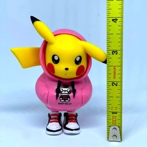 Pikachu with pink hoodie figure 3 inches tall